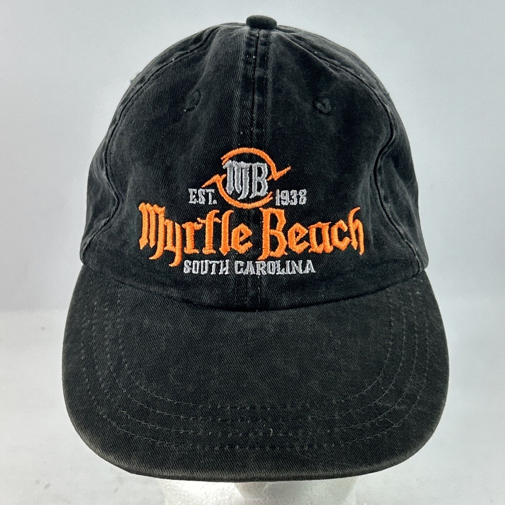 Vintage Myrtle Beach South Carolina Hat Cap Snap Back Black Spell Out Nissin